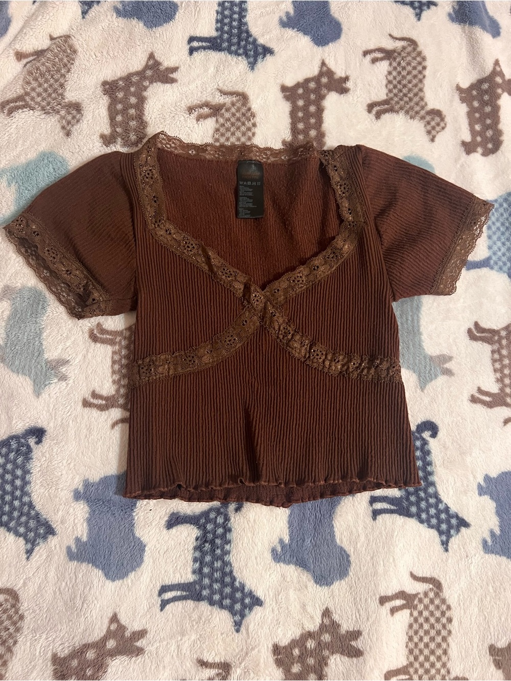 Urban Outfitters Ribbed Brown Top